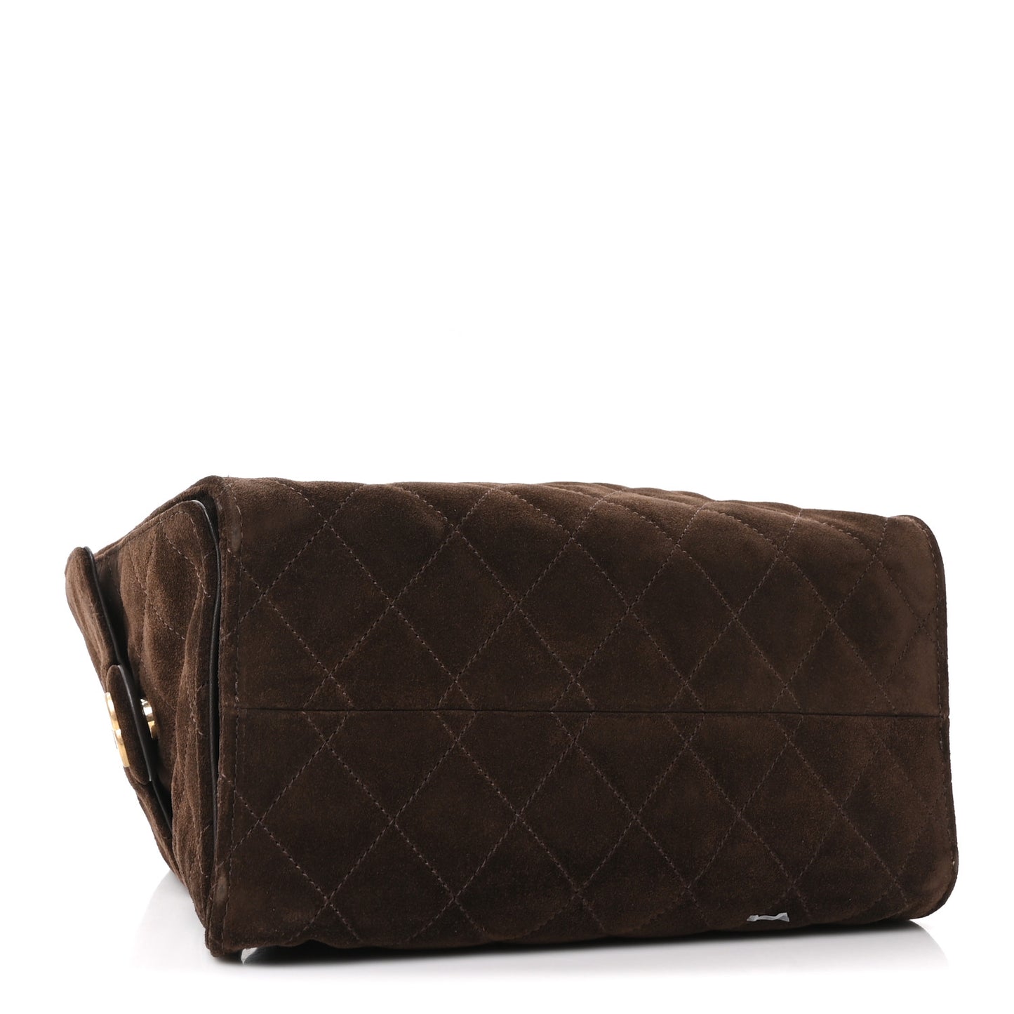 Suede Quilted Small Chanel 25 Handbag Dark Brown