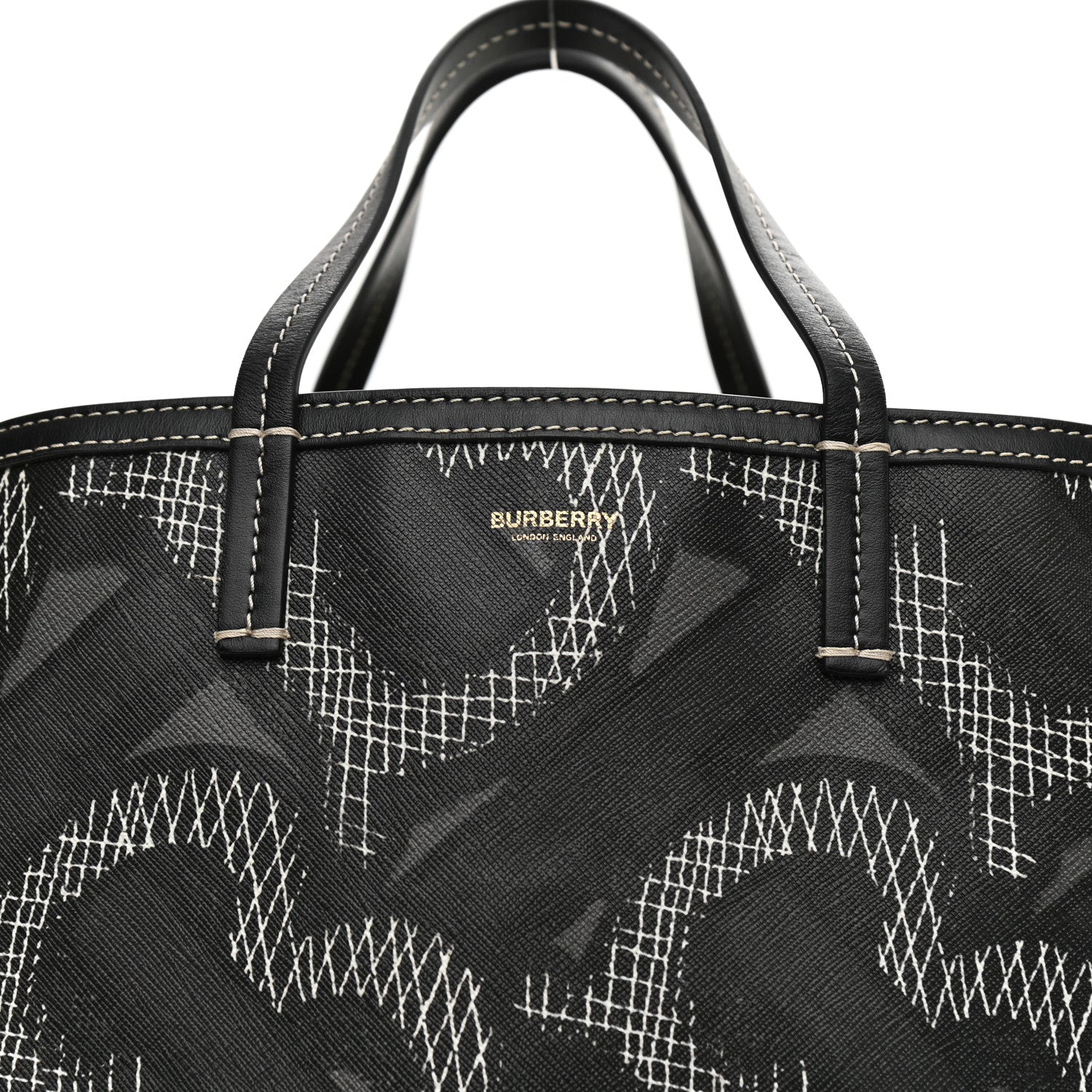 Burberry E Canvas Calfskin Summer Tote Graphite 12 of 13