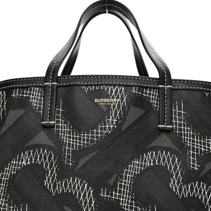 Burberry E Canvas Calfskin Summer Tote Graphite 12 of 13