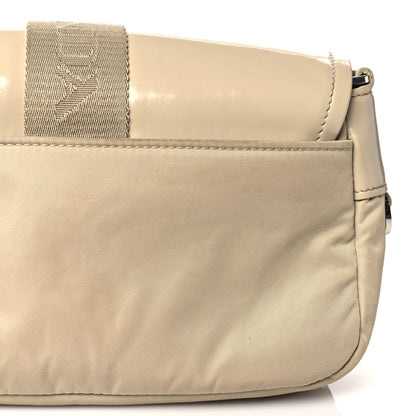 Prada Re-Nylon Spazzolato Double Pocket Buckle Shoulder Bag Deserto 7 of 15