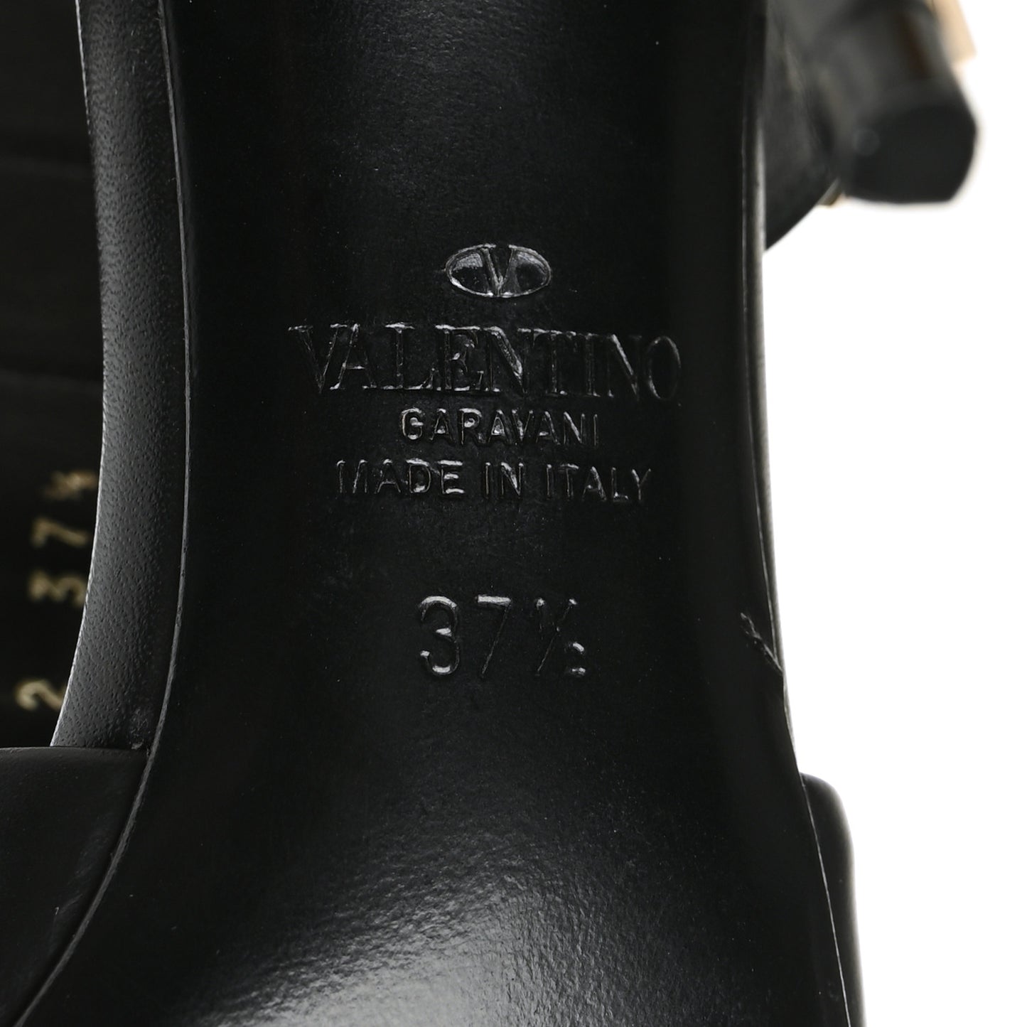 Calfskin Roman Stud Ankle Strap 100mm Pumps 37.5 Black