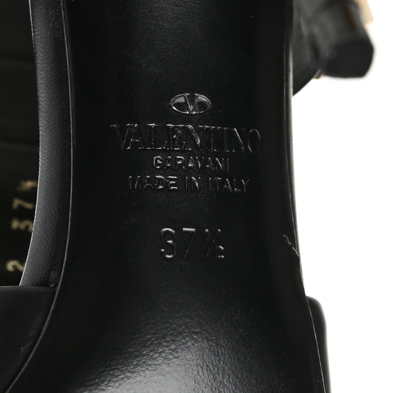 Valentino Garavani Calfskin Roman Stud Ankle Strap 100mm Pumps 37.5 Black 8 of 8