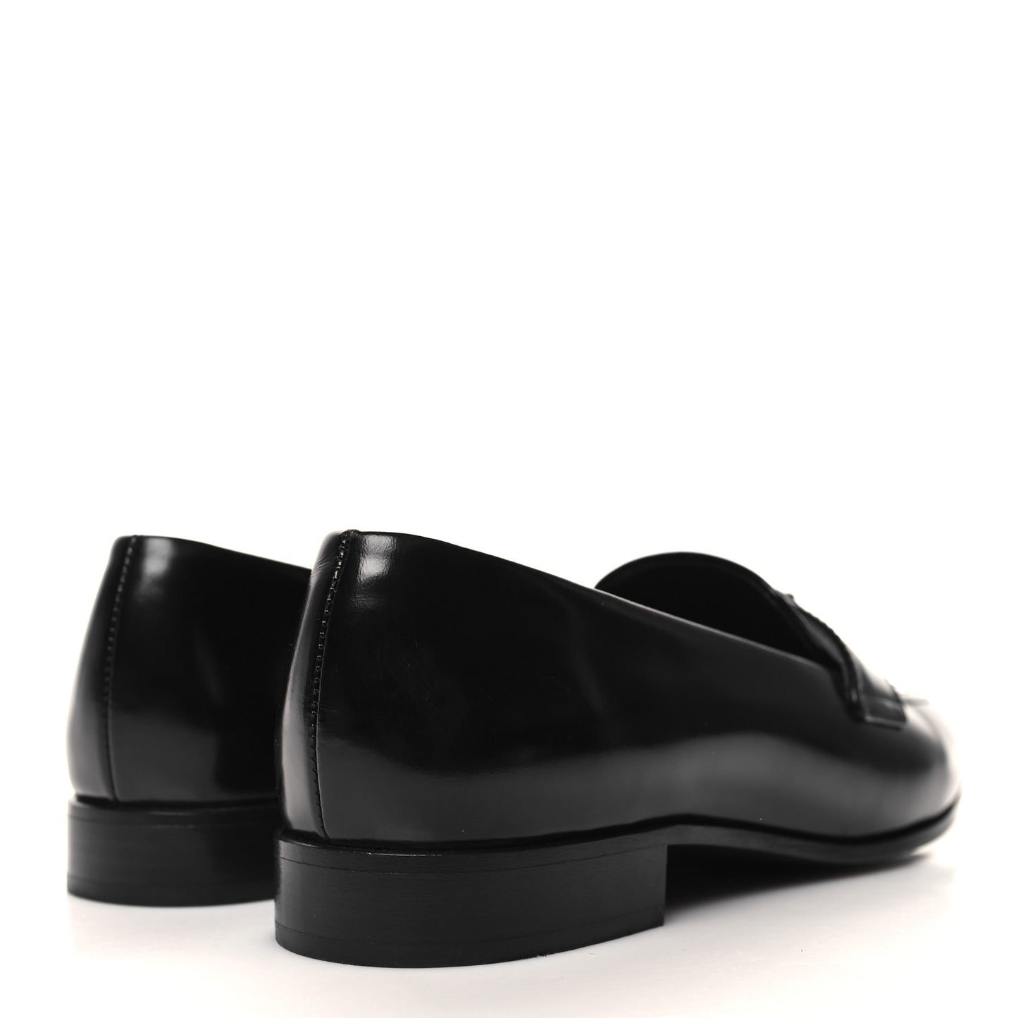 Spazzolato Metal Triangle Logo Loafers 38 Black