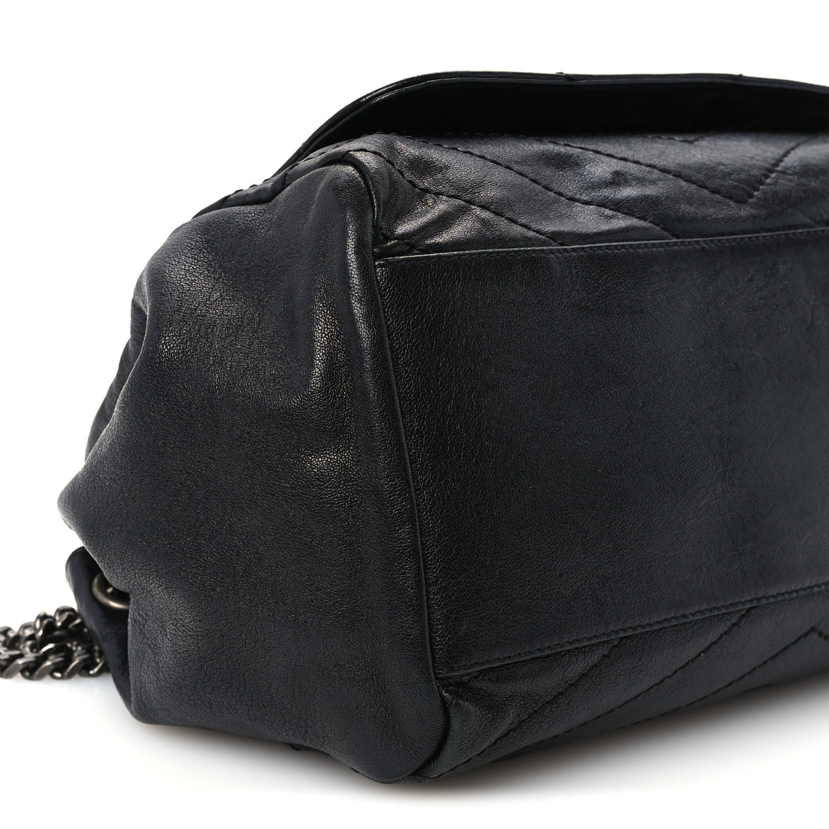 Vintage Lambskin Chevron Monogram Medium Nolita Black