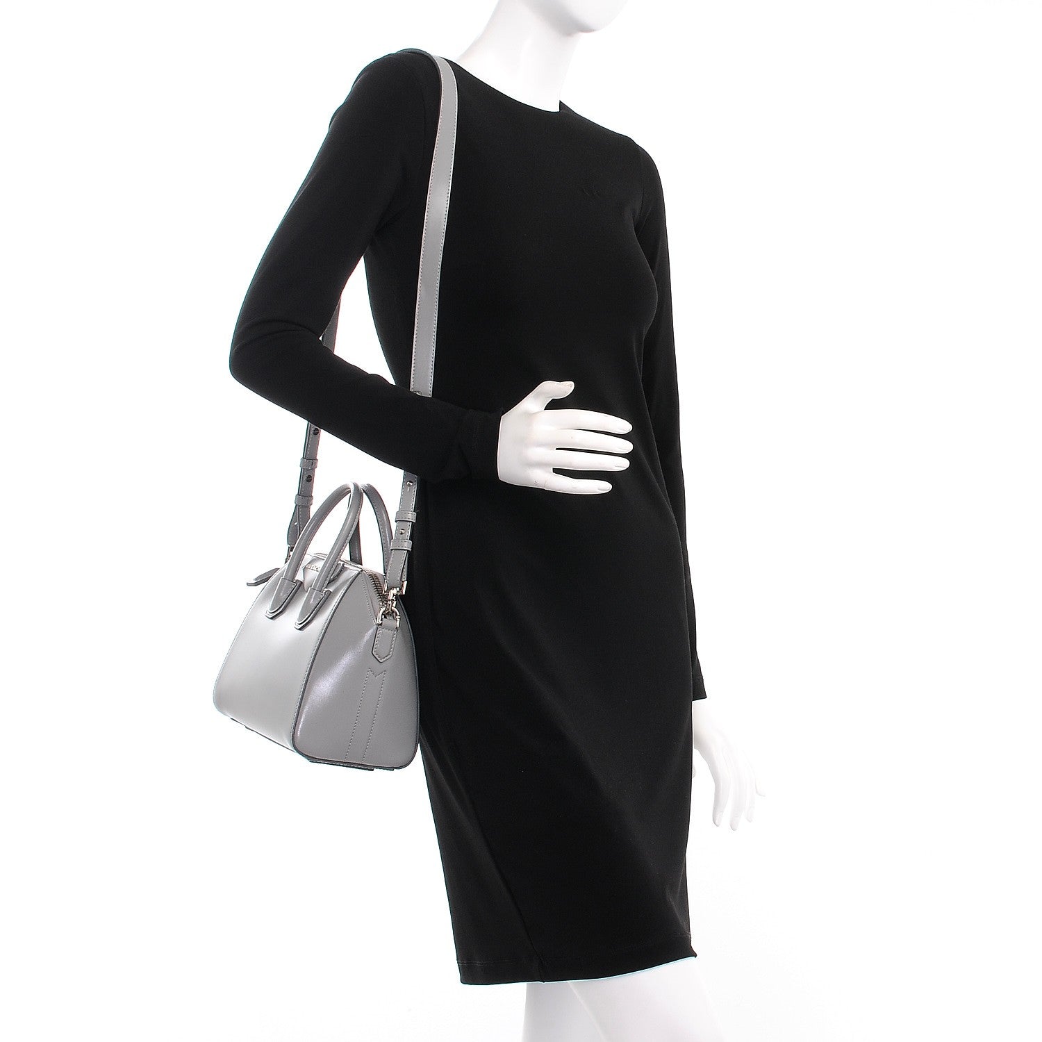 Givenchy Shiny Lord Calfskin Mini Antigona Medium Grey 2 of 8