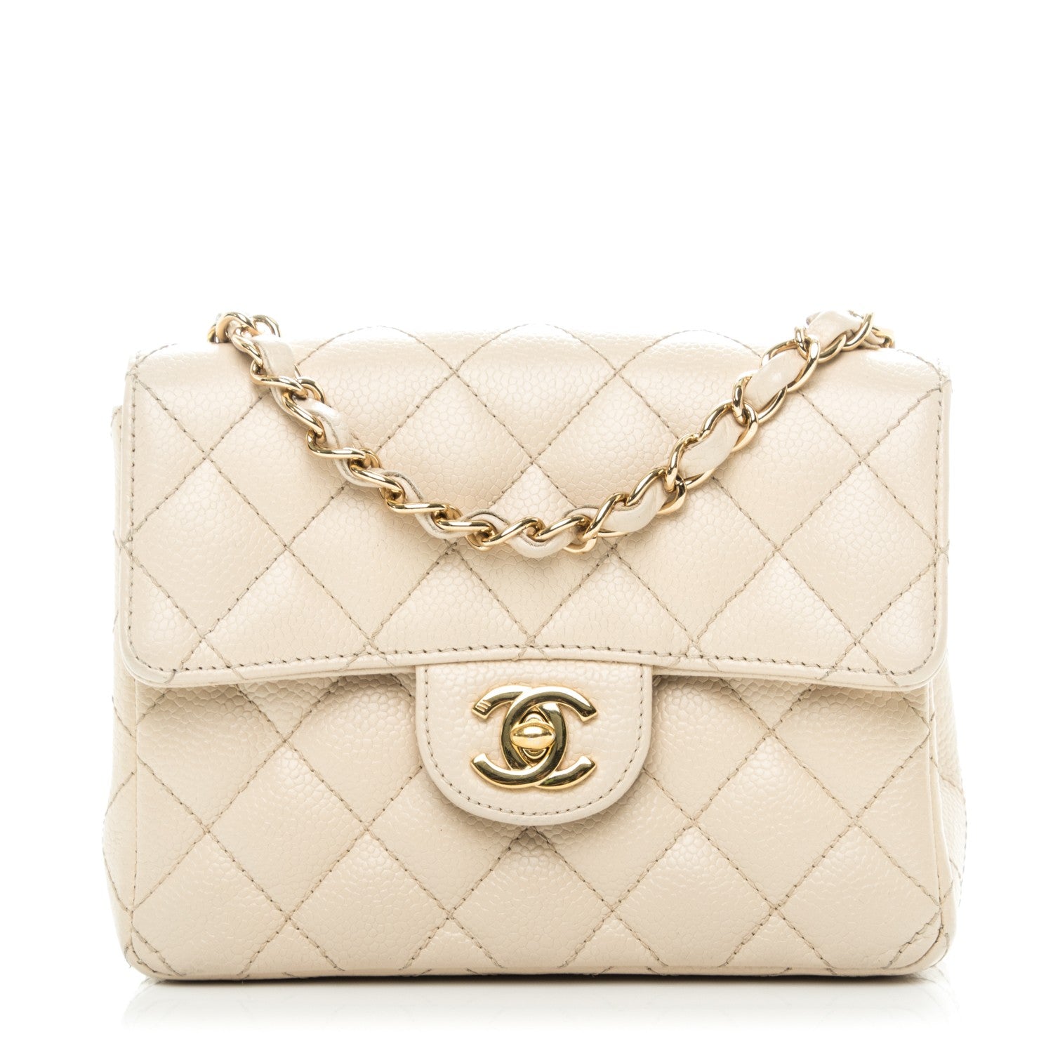 Chanel Caviar Quilted Mini Square Flap Light Beige 1 of 7