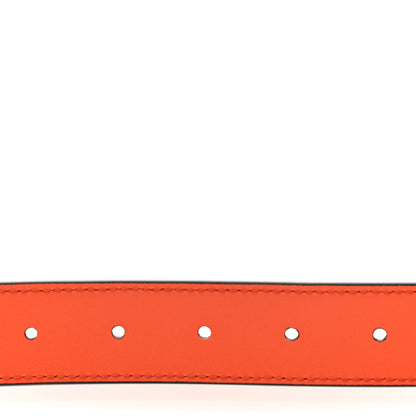 Gucci Azalea Calfskin Enamel Monochrome Double G 30mm Belt 85 34 Deep Orange 3 of 6