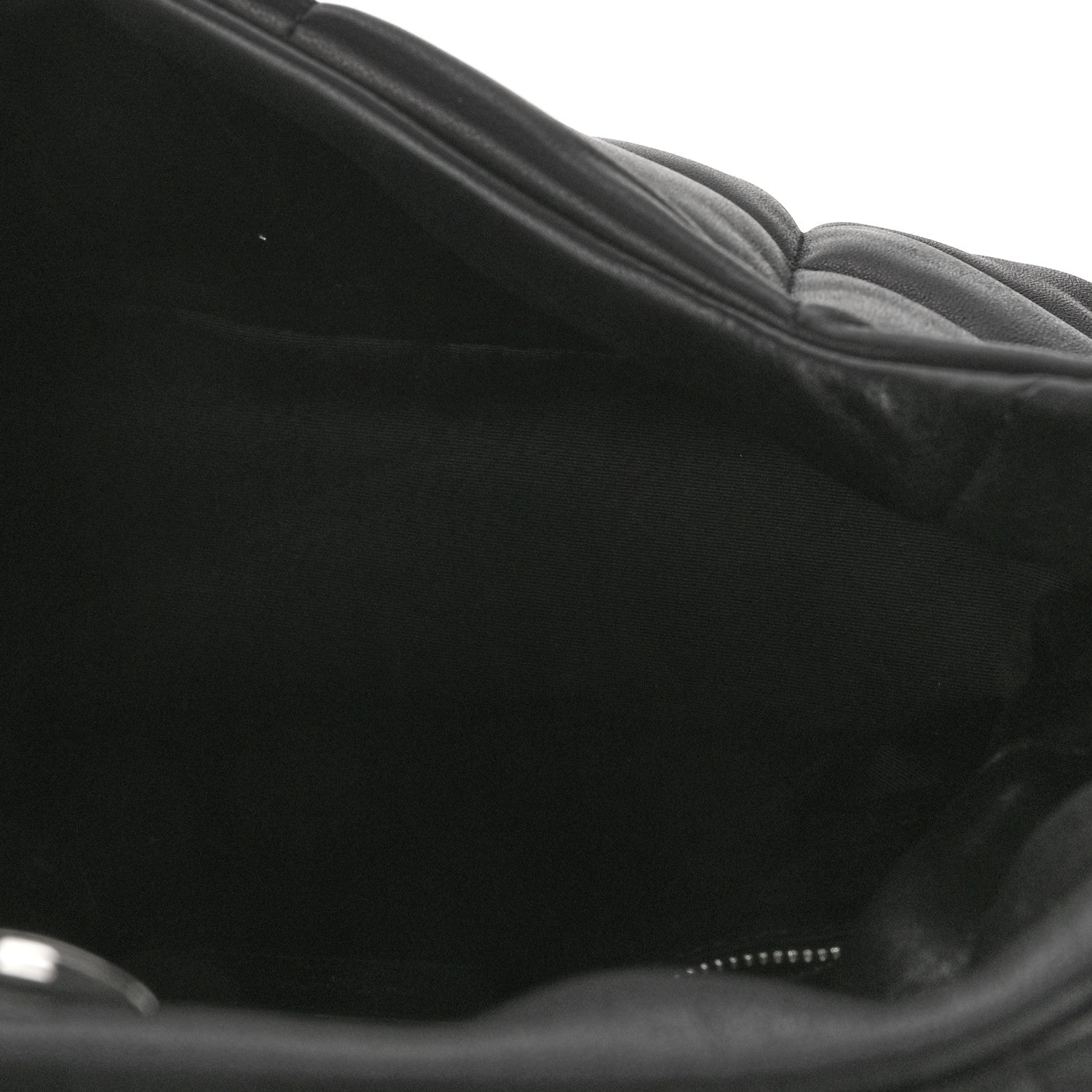 Saint Laurent Lambskin Quilted Small Loulou Puffer Monogram Chain Satchel Black 5 of 8