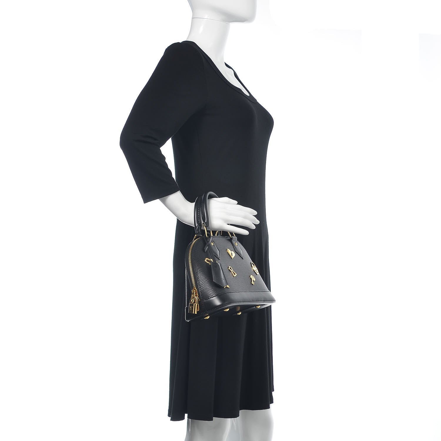 Louis Vuitton Epi Love Lock Alma BB Black 2 of 10