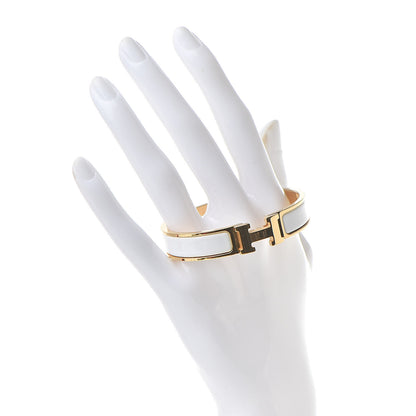 Hermes Enamel Narrow Clic Clac H Bracelet PM White 2 of 6