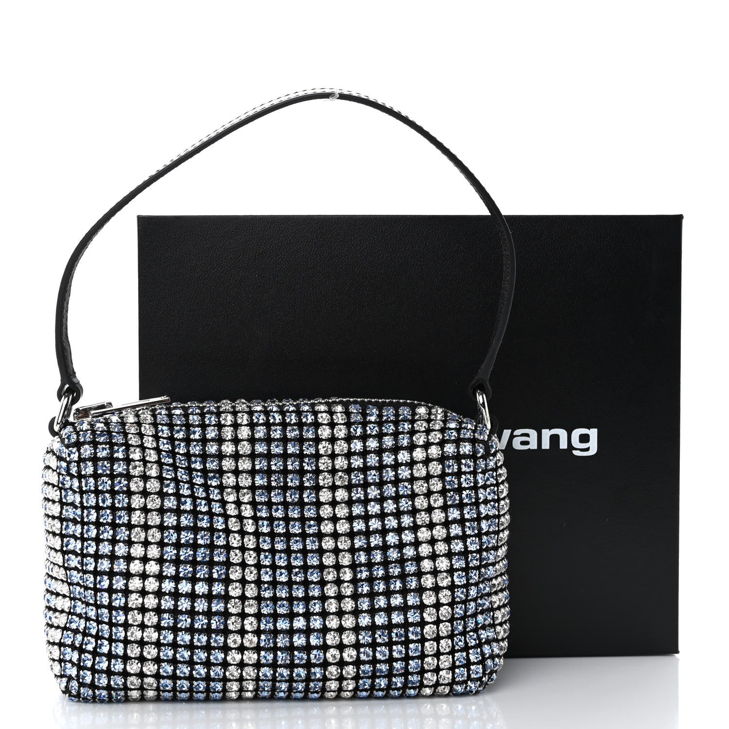 Alexander Wang Mesh Crystal Rhinestone Mini Heiress Pouch Blue Light 10 of 10