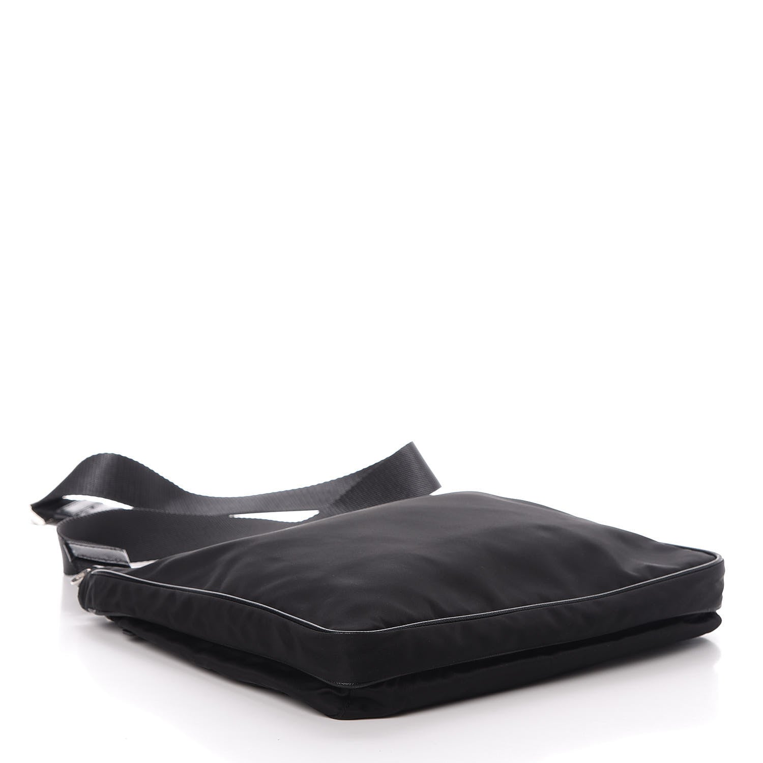 Prada Nylon Flat Messenger Bag Black 4 of 9