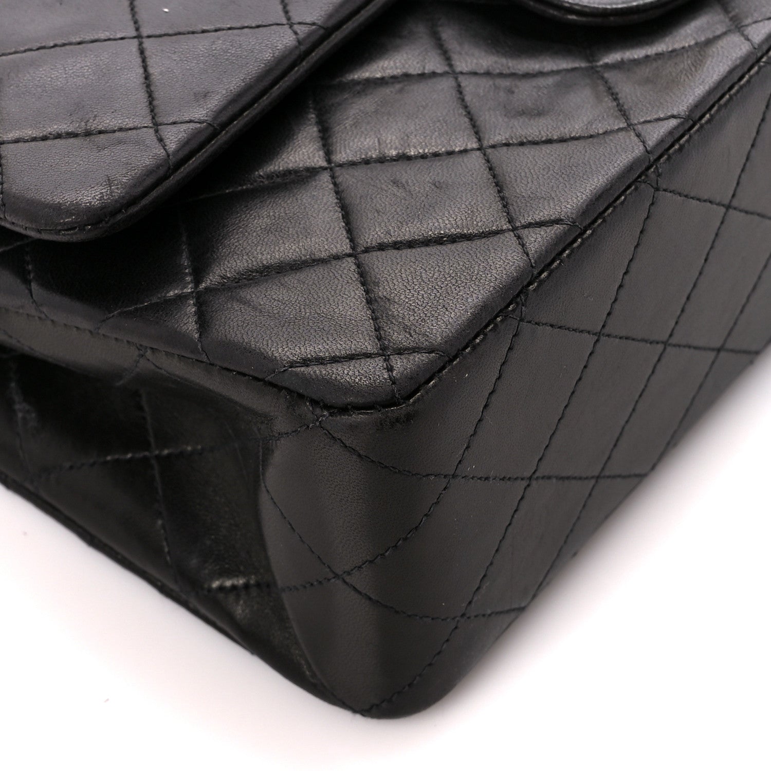 Chanel Lambskin Quilted Medium Double Flap Black 10 of 11