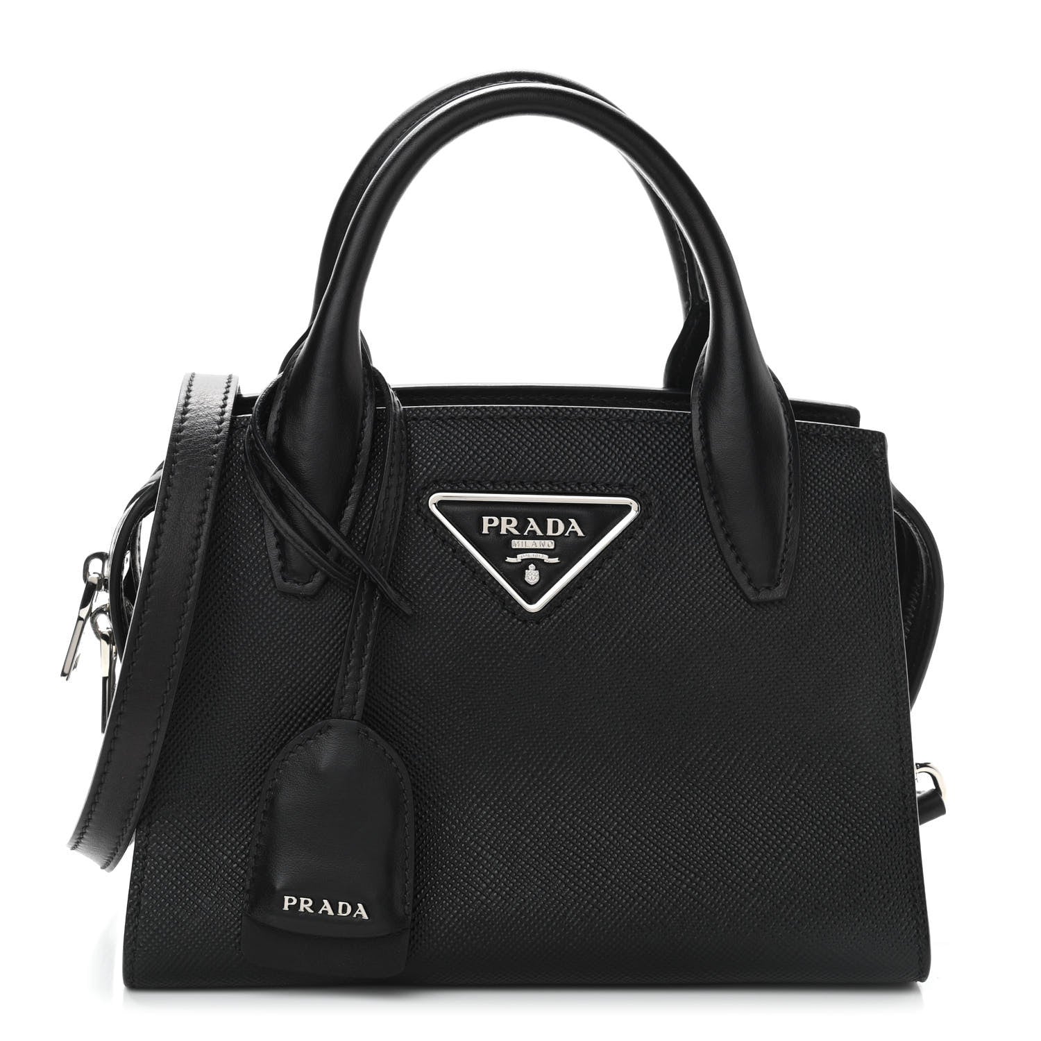 Prada Saffiano Cuir Calfskin Small Kristen Black 1 of 8