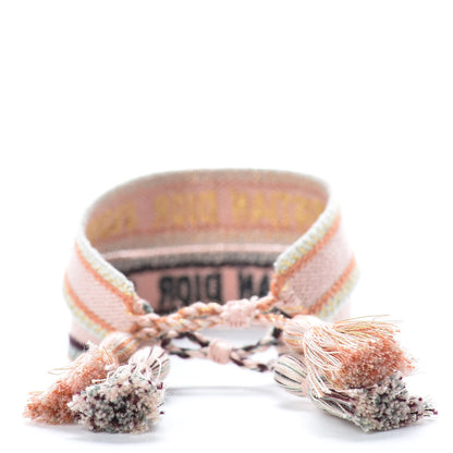 Christian Dior Woven Cotton J'Adior Friendship Bracelet Set Gold Pink 3 of 5