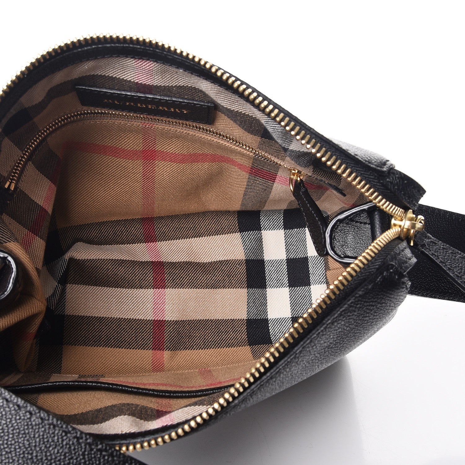 Burberry Soft Grain Calfskin House Check Small Helmsley Crossbody Black 5 of 7