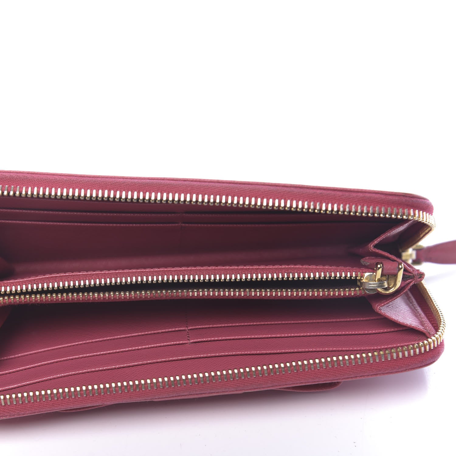 Prada Saffiano Fiocco Bow Zip Around Wallet Peonia 5 of 11