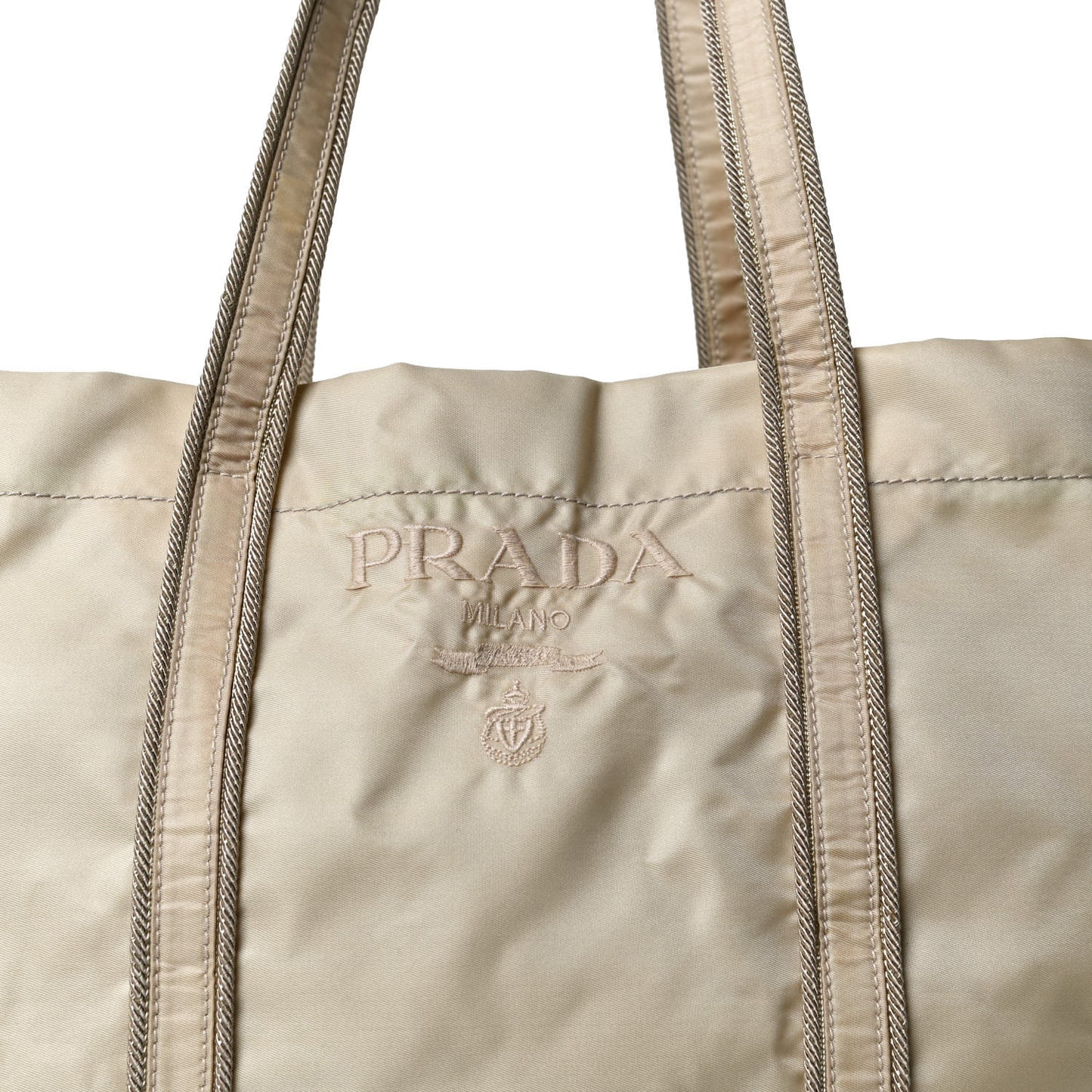 Tessuto Nylon Logo Tote Lino