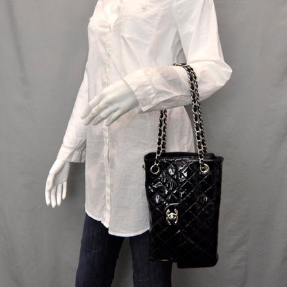 Chanel Patent Upside Down Flap Bag Black 2 of 9