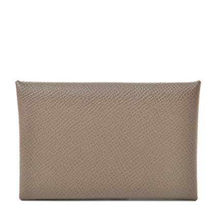 Hermes Epsom Calvi Card Case Etoupe 1 of 8