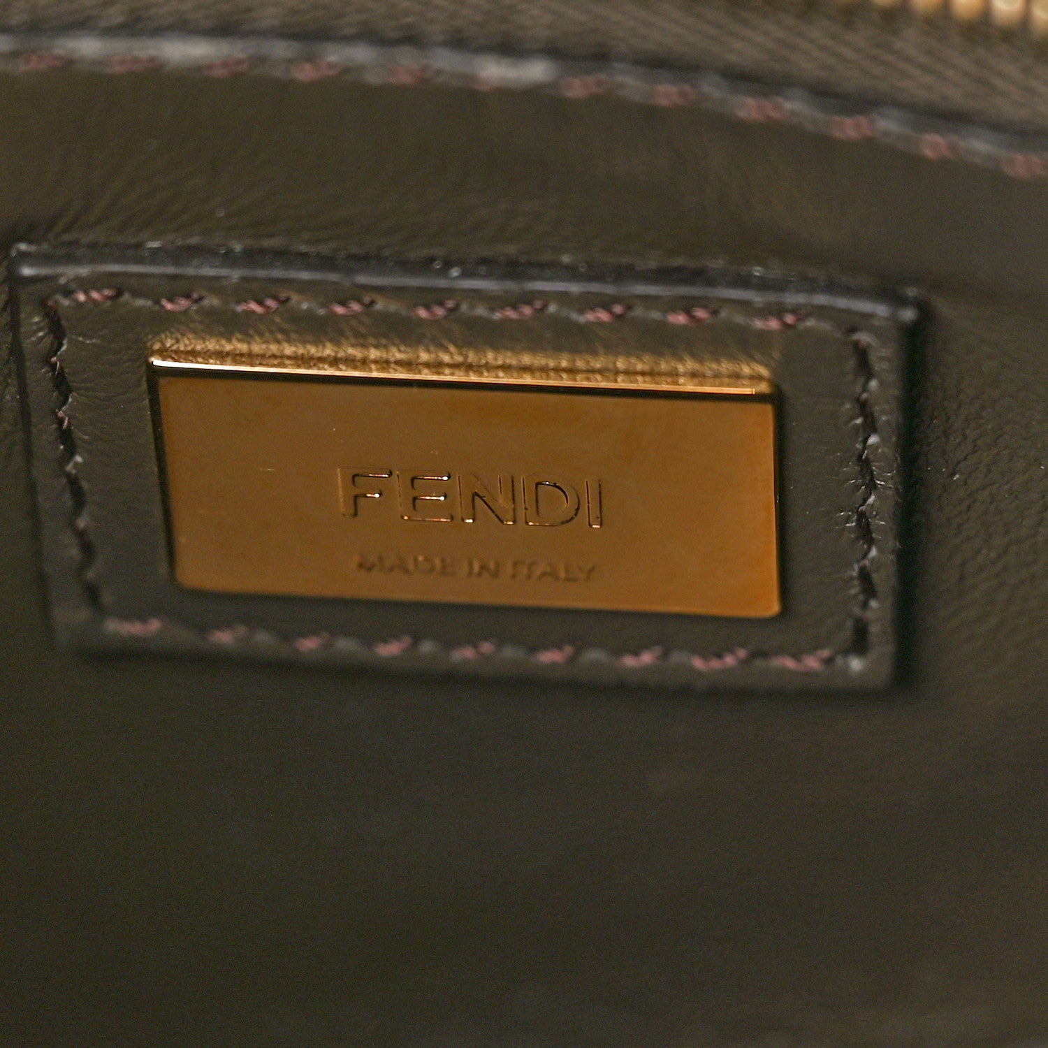 Fendi Nappa Mini Peekaboo Iconic Satchel Coal 6 of 10