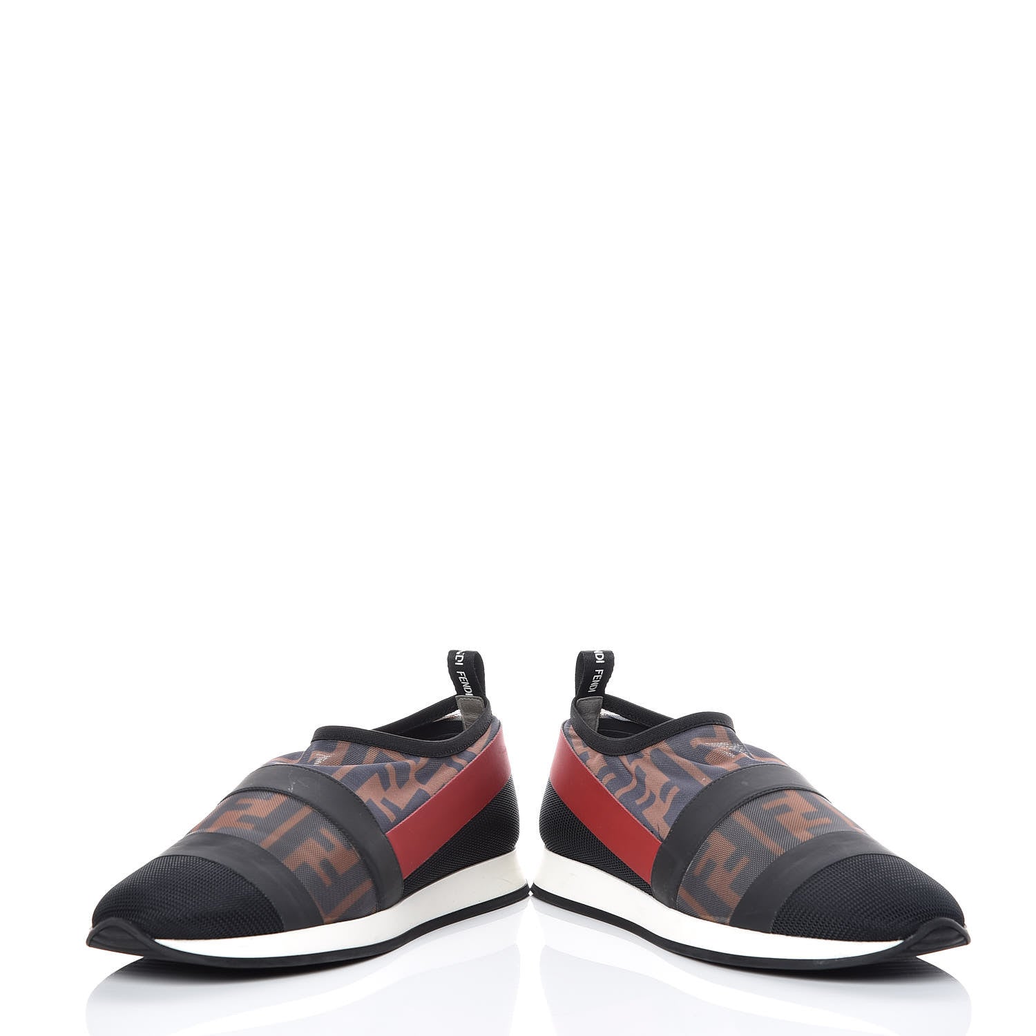 Fendi Technical Mesh FF Sneakers 38 Tobacco Red 5 of 12