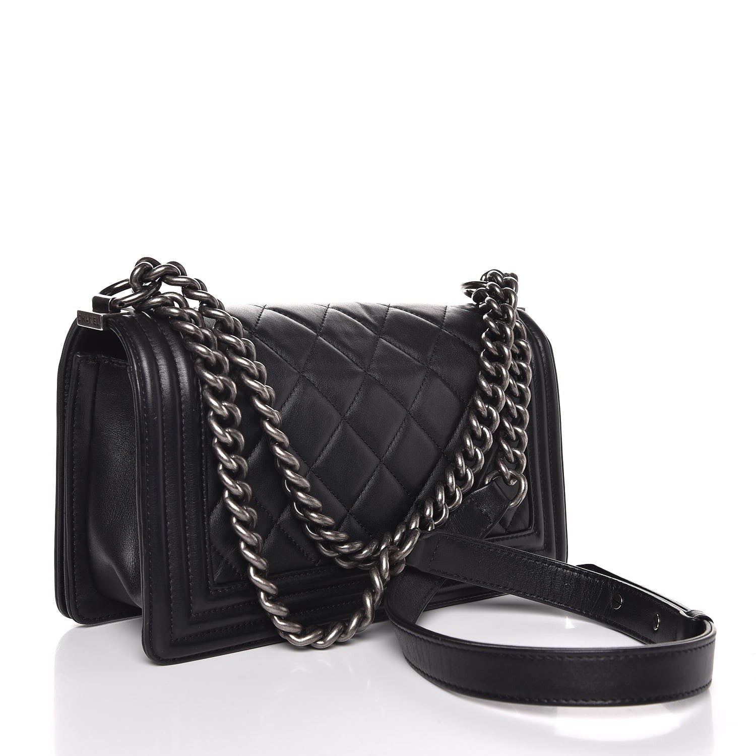 Chanel Lambskin Quilted Medium Boy Flap Black 3 of 8