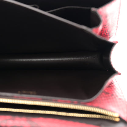 Celine Snakeskin Medium Classic Box Flap Red 5 of 12