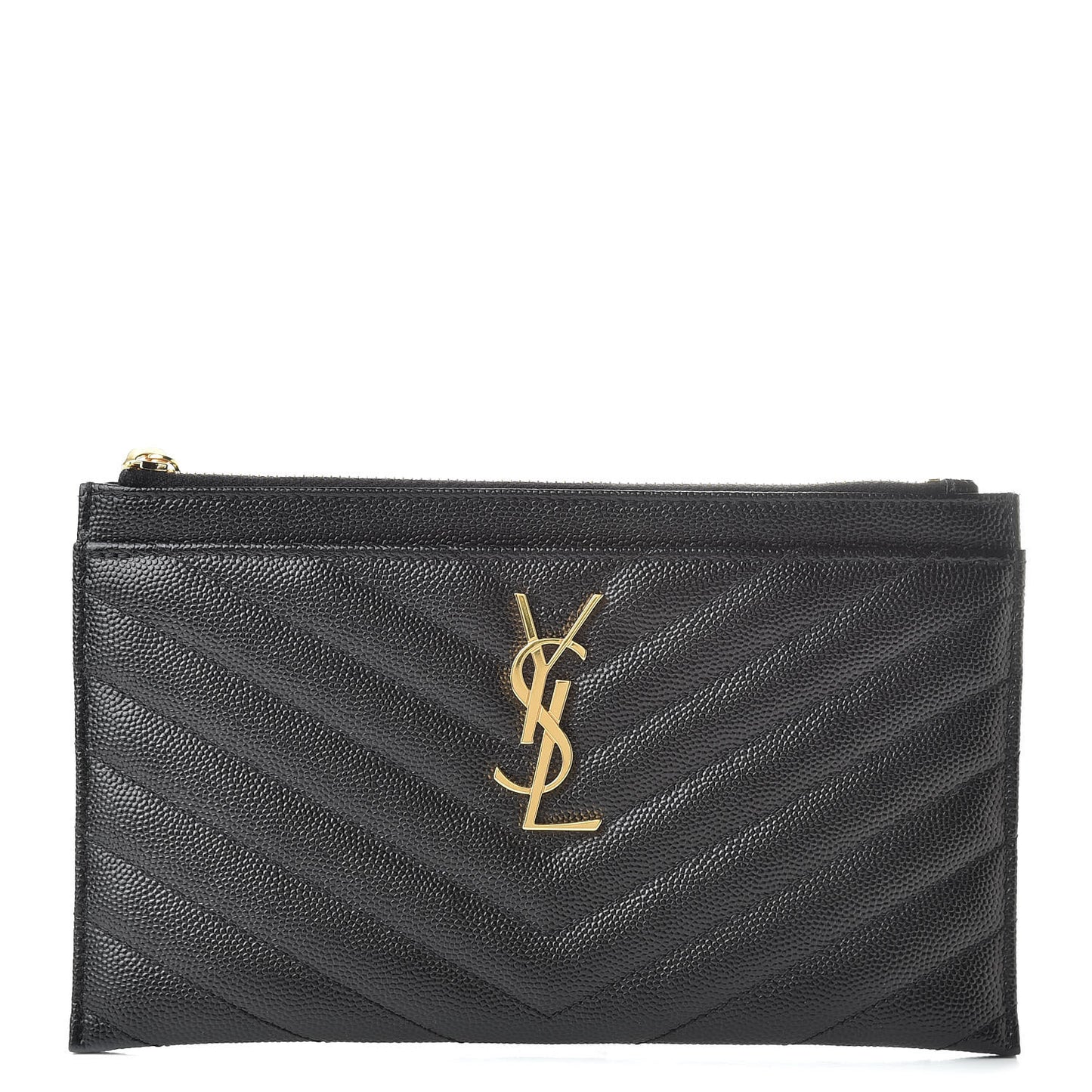 Grain De Poudre Chevron Monogram Bill Pouch Black
