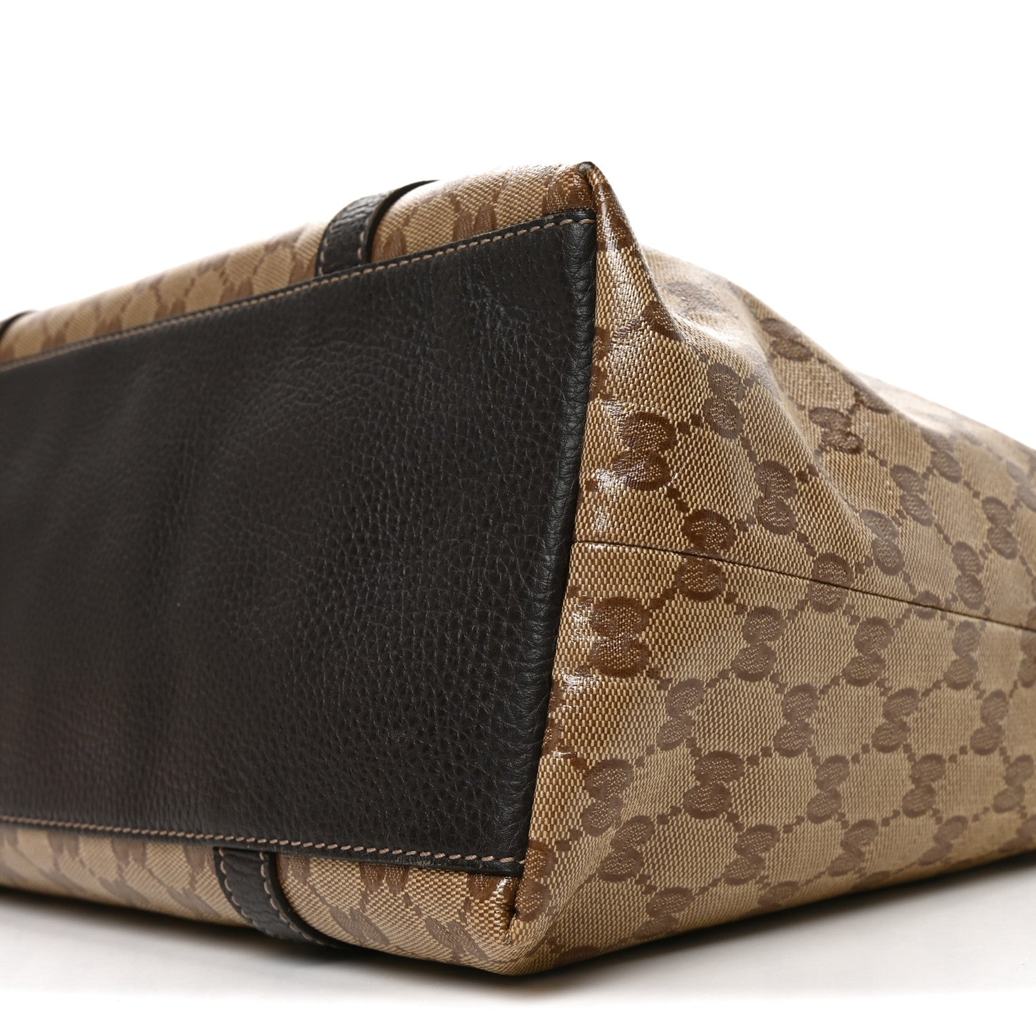Gucci Crystal Monogram Large GG Charm Dome Satchel Dark Brown 10 of 11