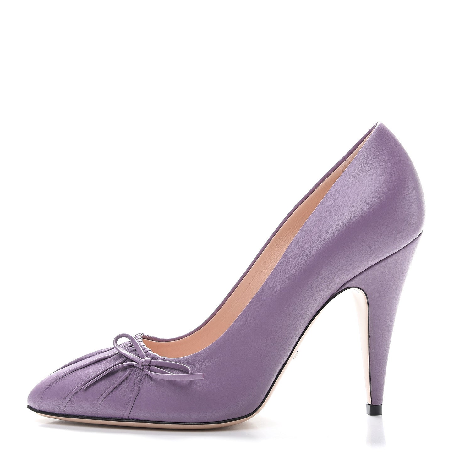Nappa Bow High Heel Pumps 38.5 New Lavender