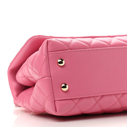 Chanel Caviar Lizard Embossed Quilted Mini Coco Handle Flap Pink 9 of 11