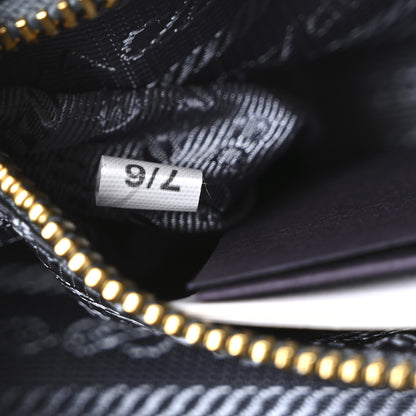 Prada Glossy Calfskin Triangle Mini Bonnie Shoulder Bag Aviation Blue 7 of 10