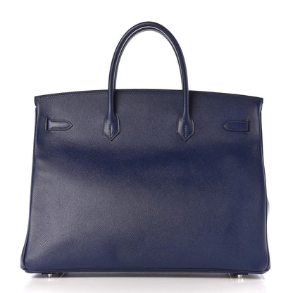 Hermes Epsom Horseshoe Birkin 40 Bleu Saphir Malachite 5 of 32
