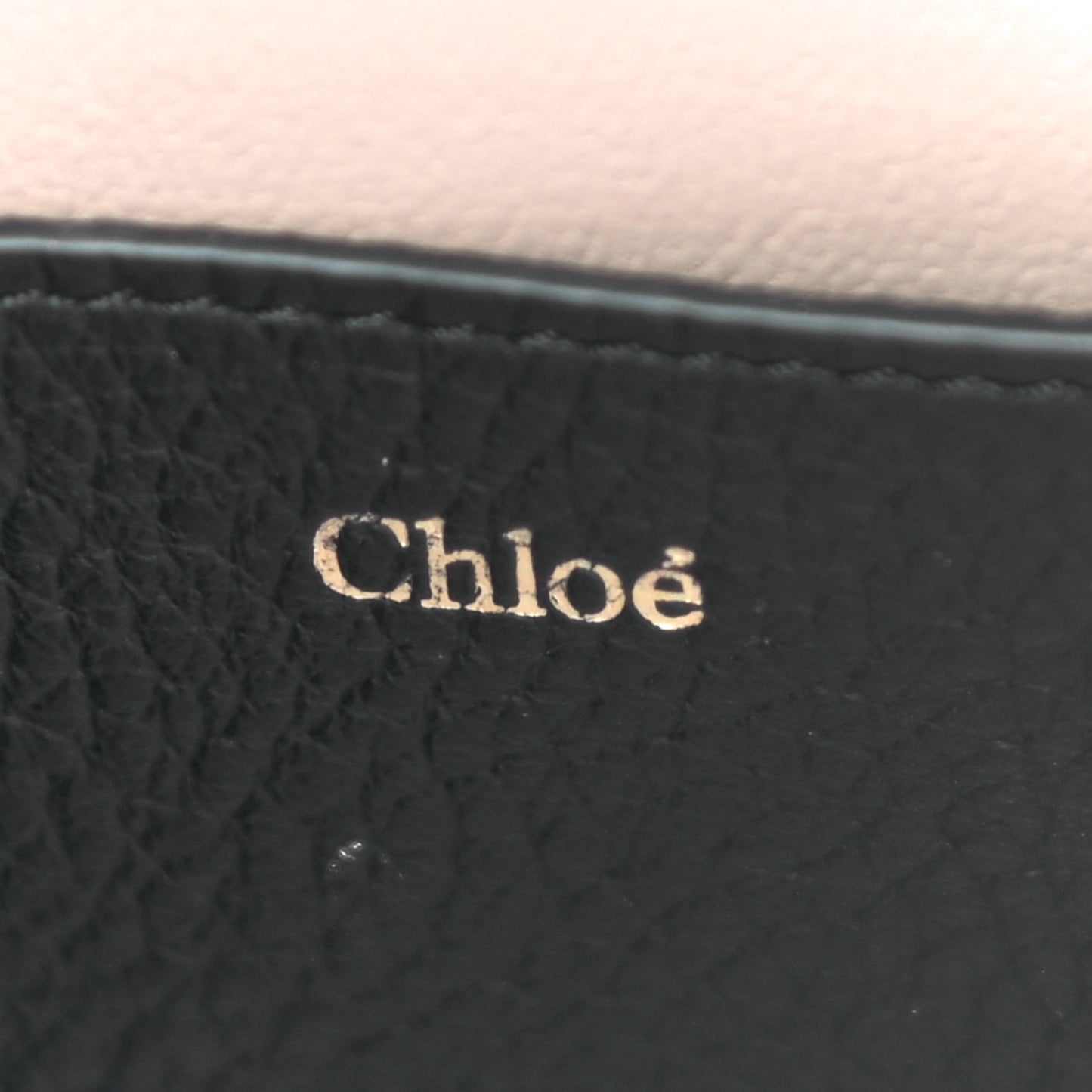 Grained Calfskin Alphabet Clutch Shoulder Bag Black