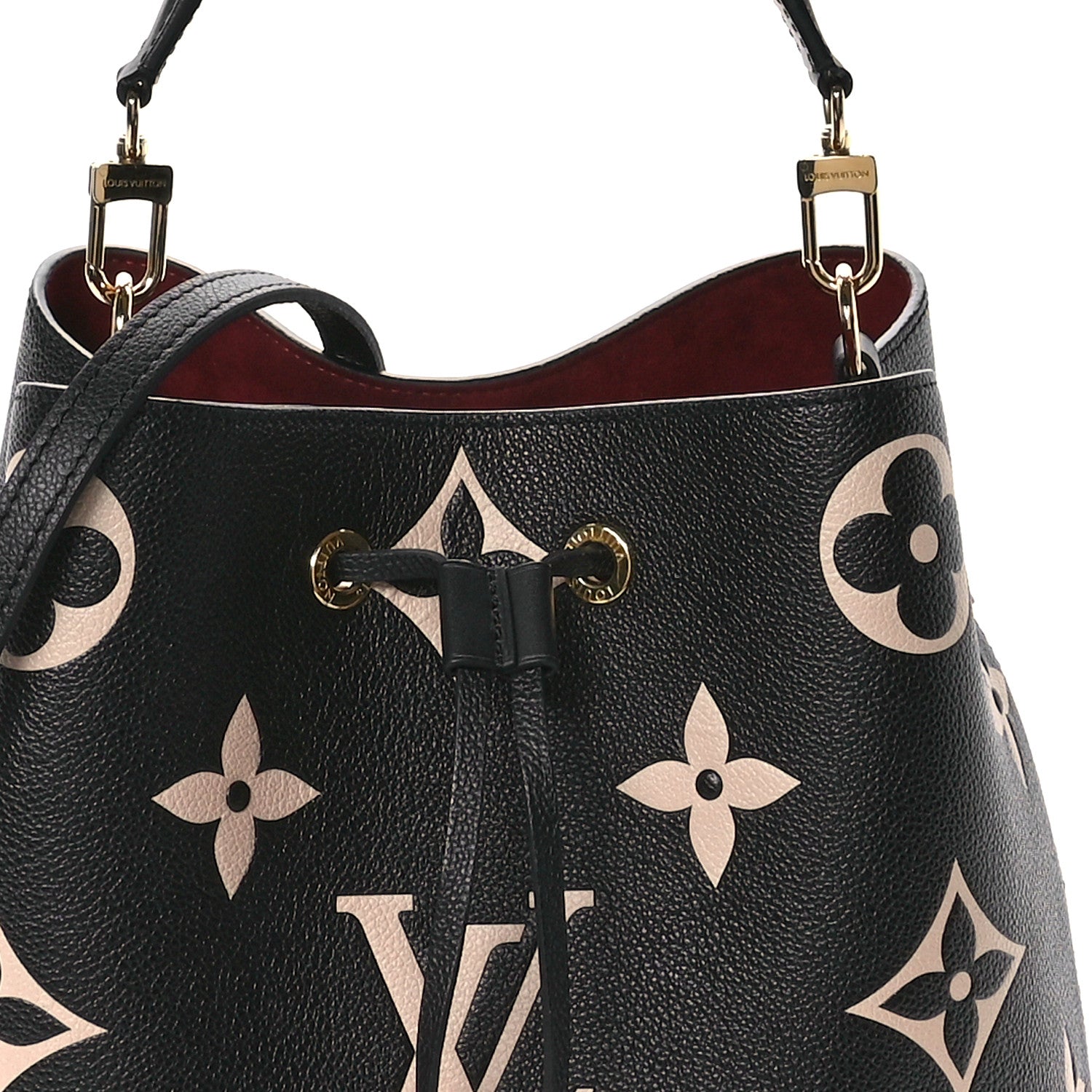 Louis Vuitton Empreinte Monogram Giant Neonoe MM Black Beige 8 of 10
