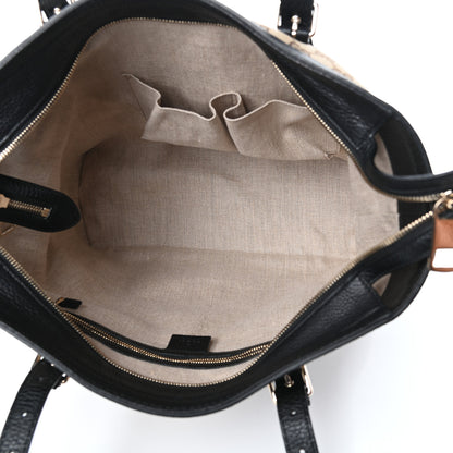 Gucci Monogram Cellarius Calfskin Tote Beige Ebony Black 5 of 9