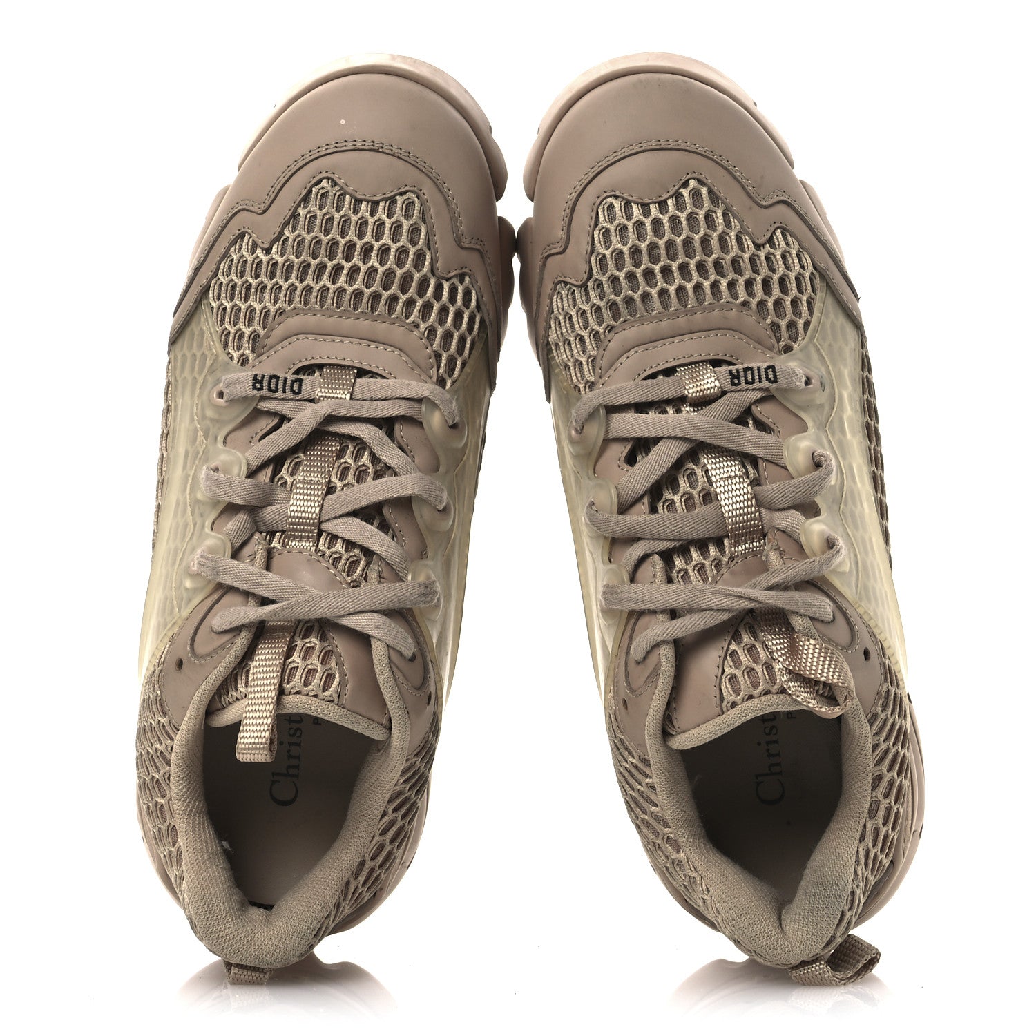 Christian Dior Mesh D-Connect Sneakers 37.5 Nude 1704557