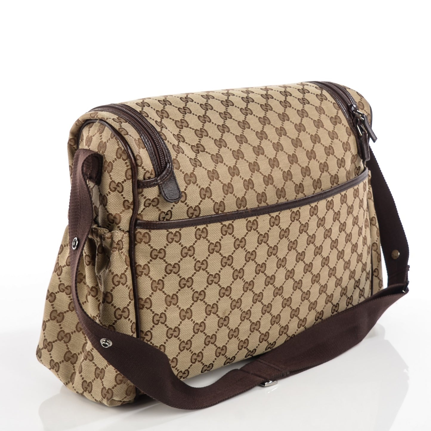 Monogram Natural Pigskin Large Diaper Bag Beige Ebony Cocoa Dark Chocolate