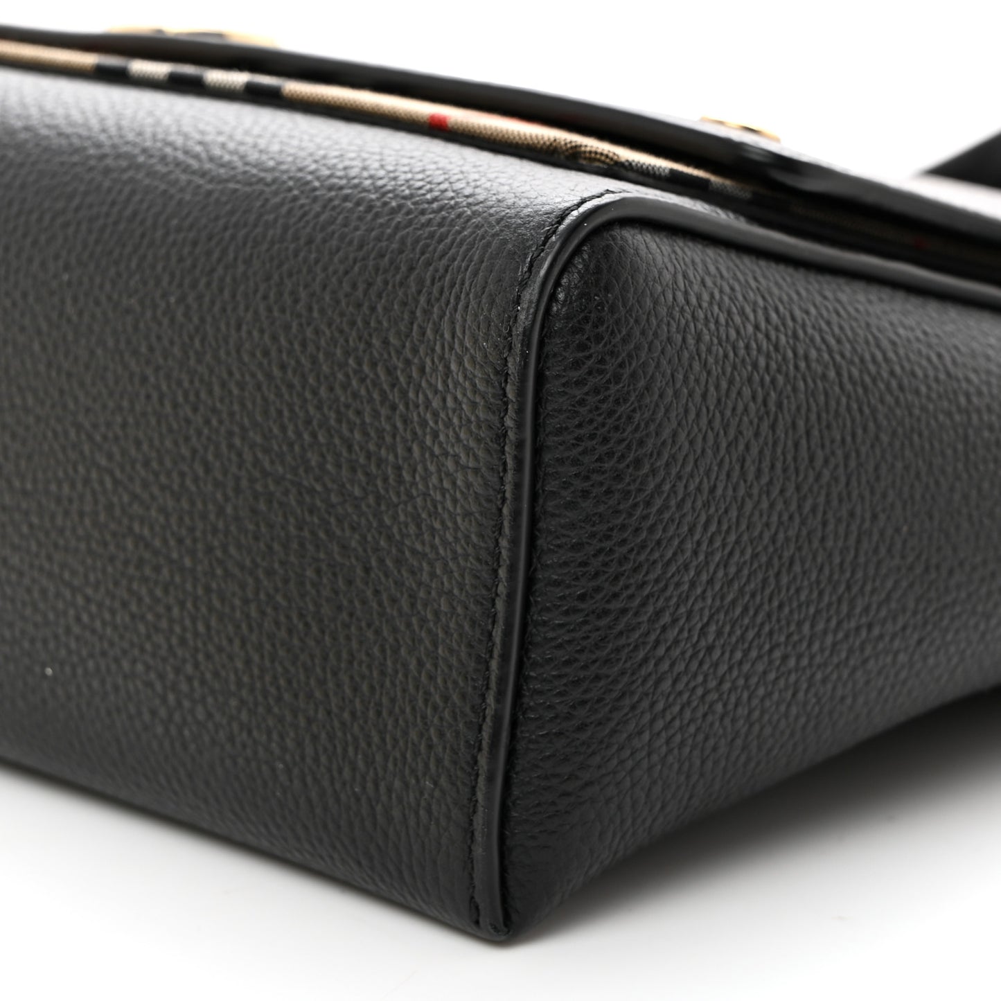 Grainy Calfskin Vintage Check Note Crossbody Bag Black