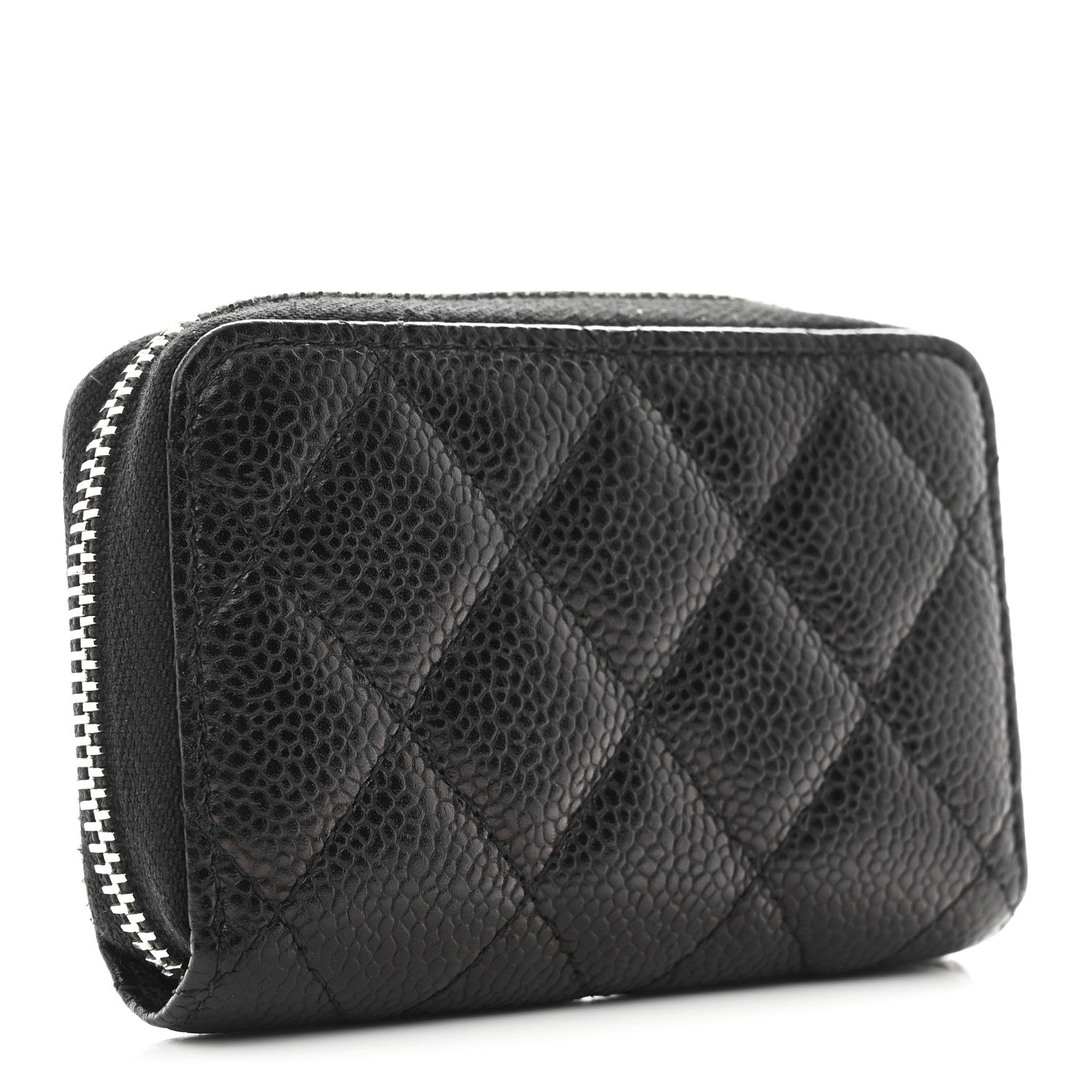 Chanel Caviar Quilted Zip Coin Purse Black 3 of 8