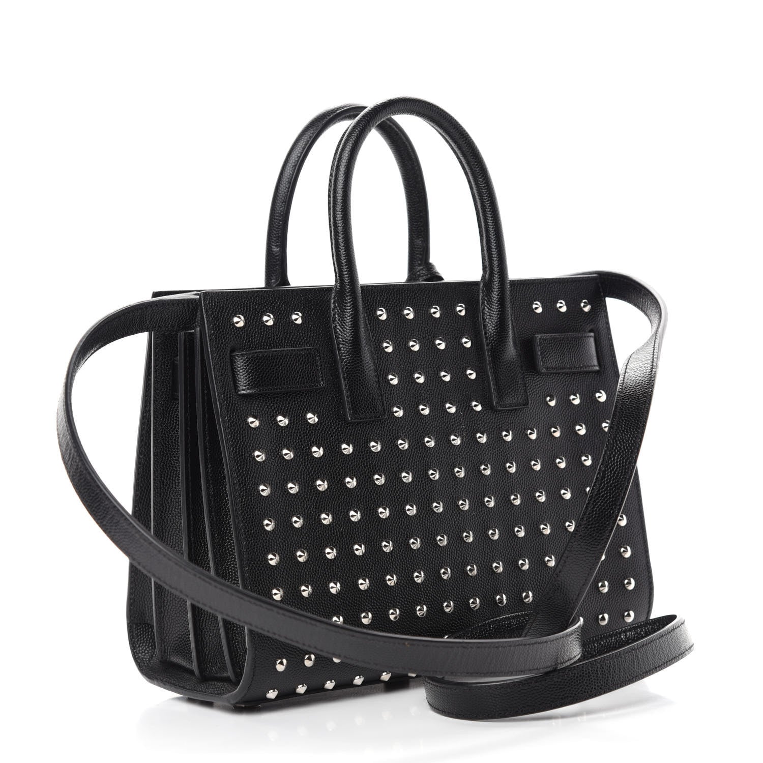 Saint Laurent Grain De Poudre Studded Nano Sac De Jour Black 3 of 9