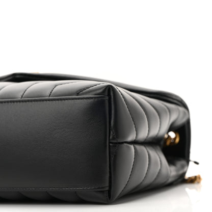 Saint Laurent Calfskin Y Quilted Monogram Small Loulou Chain Satchel Black 9 of 10