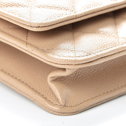 Chanel Caviar Quilted Wallet On Chain WOC Beige 10 of 13