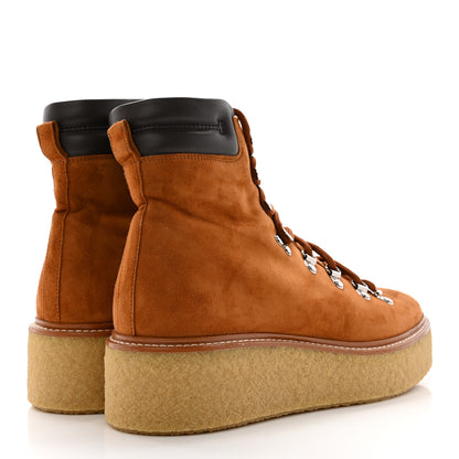 Hermes Suede Shearling Womens Discovery Ankle Boots 40 Camel Ecru 4 of 14