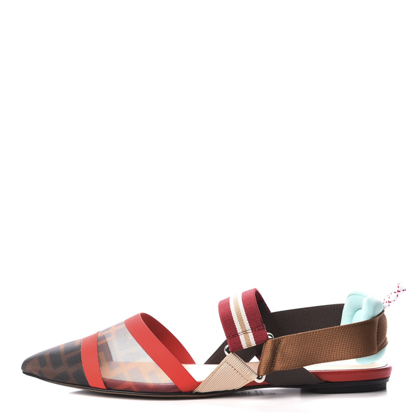 Technical Mesh FF Colibri Slingback Ballerina Flats 38 Tobacco Moro Cipria Papavero