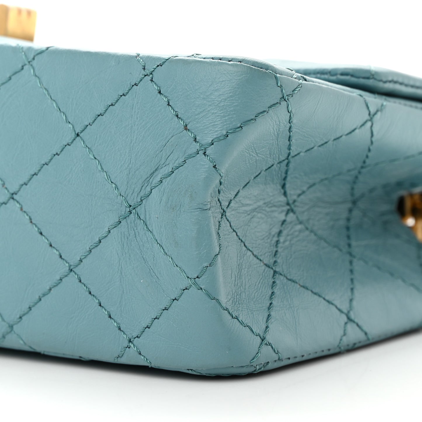Aged Calfskin Quilted 2.55 Reissue Mini Flap Blue
