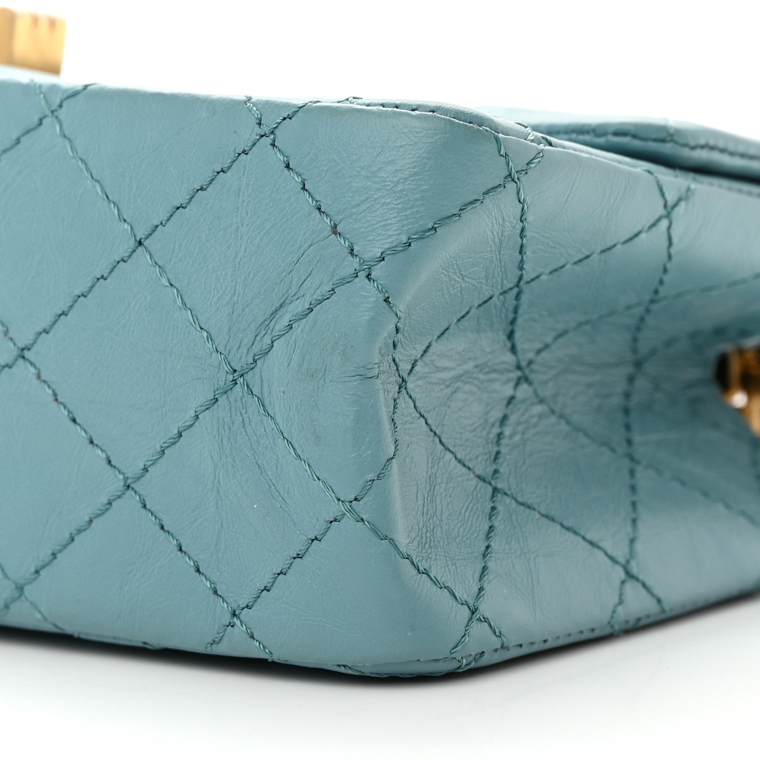 Chanel Aged Calfskin Quilted 2.55 Reissue Mini Flap Blue 10 of 11