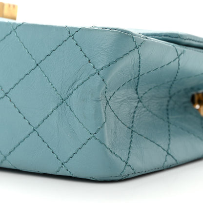 Chanel Aged Calfskin Quilted 2.55 Reissue Mini Flap Blue 10 of 11