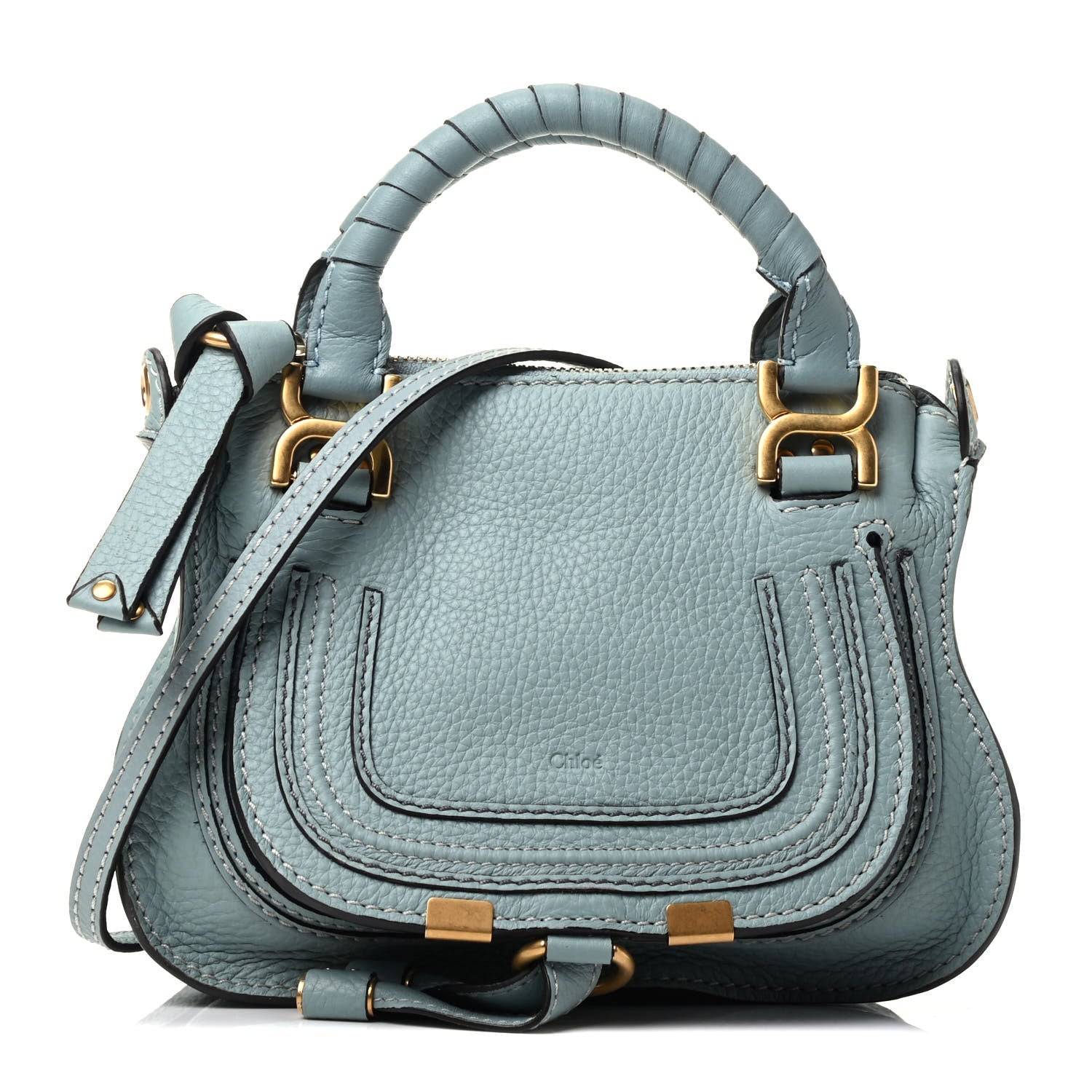 Chloe Calfskin Mini Marcie Satchel Mint Blue 1 of 11